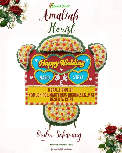 Karangan Papan Bunga Pernikahan di Pakintelan